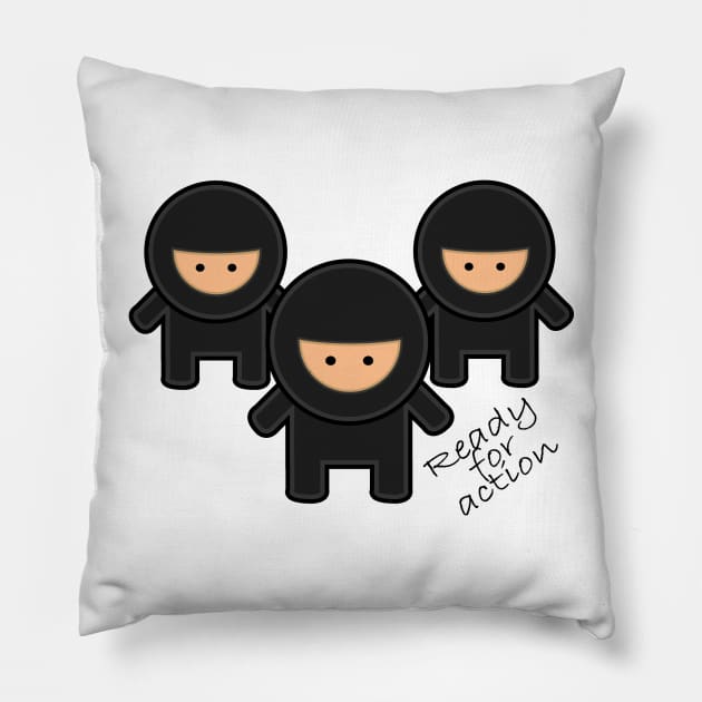 Ninja Action Pillow by creationoverload