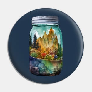 Mountain World Jar Pin
