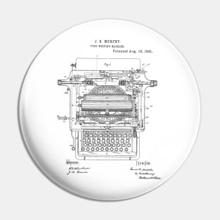 Type Writing Machine Vintage Patent Hand Drawing Pin