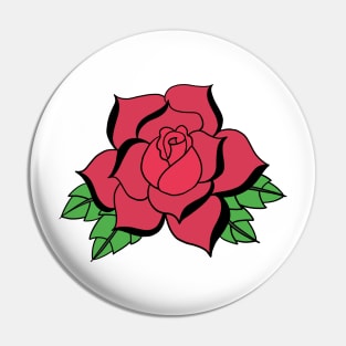 Traditional Tattoo Red Rose Pin