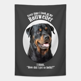 Lucky Rottweiler Tapestry