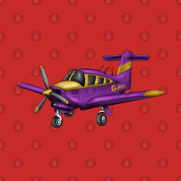 Purple Aircraft Piper T-Tail by Funky Aviation