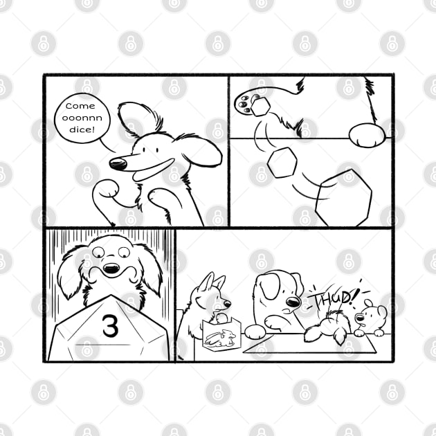 Come Ooonnn Dice! - Comic Panel Black and White by DnDoggos
