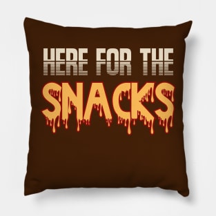 Here For The Snacks Football Baseball Sports Fan Funny Print Pillow