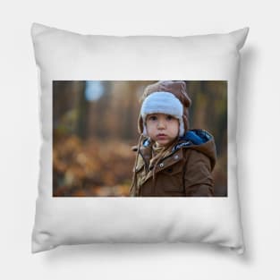 Little boy in the forest Pillow