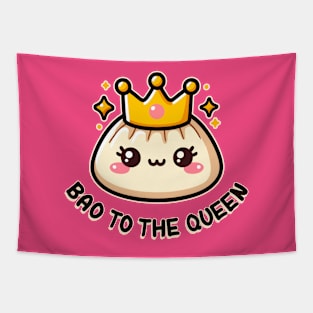 Bao to the Queen Cute Kawaii Dumplings Pun Lover Tapestry