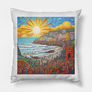 Midsummer Sunset Over Newquay Pillow