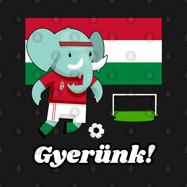 ⚽ Hungary Football, Elephant Scores a Goal, Gyerünk! Team Spirit by Pixoplanet