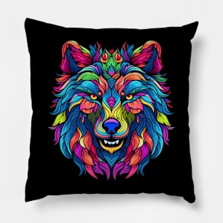 Wolf Smiling Pillow