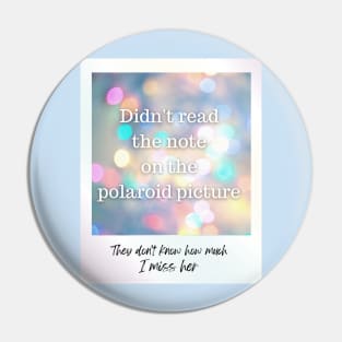 Red (Taylor's Version) Inspired Polaroid WLW lyric Pin