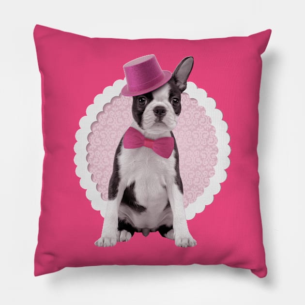 Boston Terrier dog Pillow by Nartissima