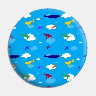 Whales and dolphins in the clouds Pin