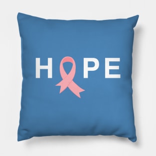 Hope Pink Ribbon Breast Cancer Awareness Pillow