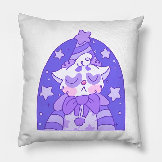 Sad kitty clown Pillow by IcyBubblegum