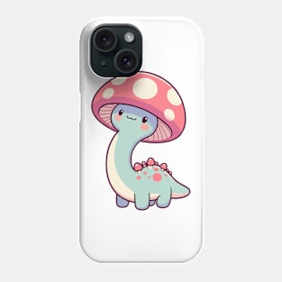 Kawaii simple Mushroom Hat Dinosaur Brontosaurus Phone Case