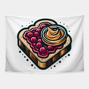 Peanut Butter And Jelly Toast Kawaii Yummy Sandwich Breakfast Sweet Japanese Vintage Tapestry