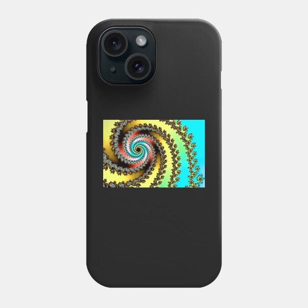 Funky Spiral Pastel Rainbow Fractal Phone Case by SeaChangeDesign