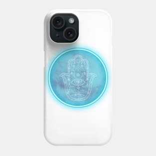 Aqua Glow Hamsa Hand Phone Case