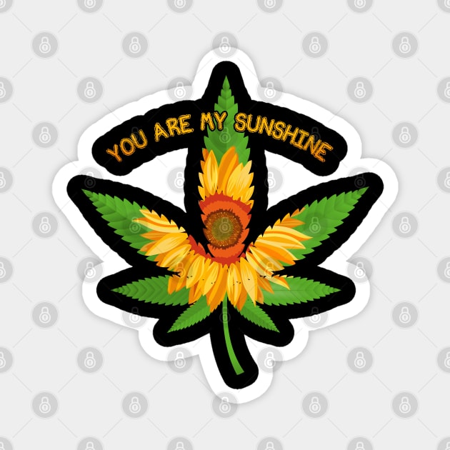 Weed Sunflower Marijuana 420 Magnet by rebuffquagga