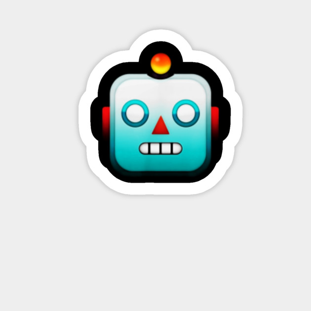 Cool Graphic Design Robot Emoji Face Funny Cool Graphic Design Robot Emoji Face Fu Sticker Teepublic