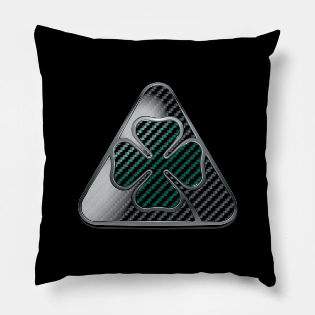 Alfa Romeo Quadrifoglio carbon fibre Pillow by fmDisegno