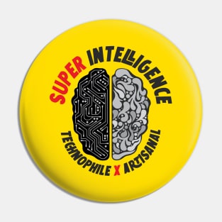 Super Intelligence Brain Technophile x Artisanal Scientist Artist Pin