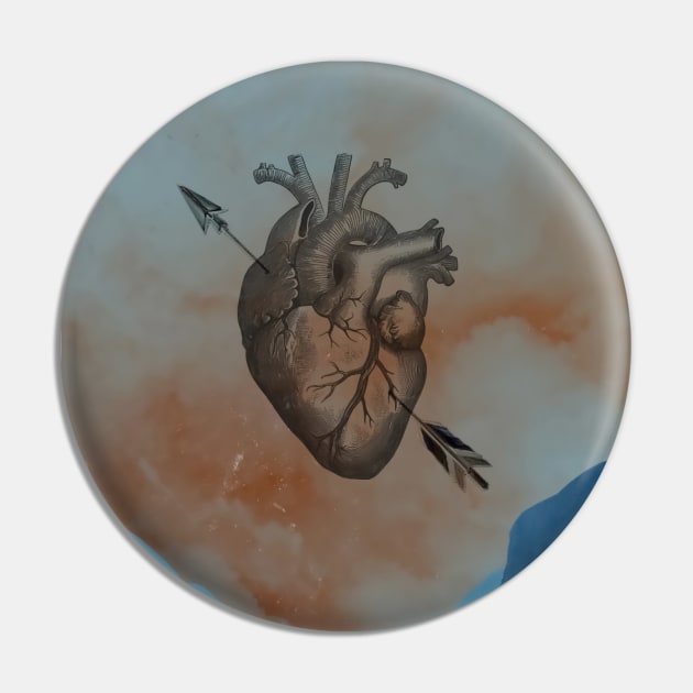 Heart Of Darkness - Surreal/Collage Art Pin by DIGOUTTHESKY