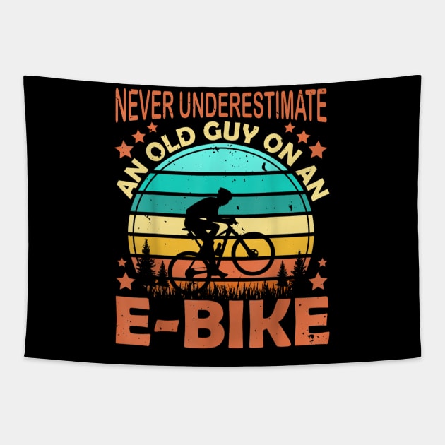 Never Underestimate A Old man With A Bicycle Tapestry by rhazi mode plagget