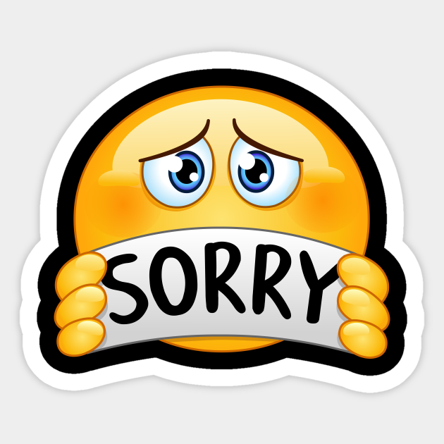 Emoji with Sorry Sign - Emoji - Sticker | TeePublic Emoji with Sorry Sign - Emoji - Sticker | TeePublic