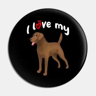 I Love My Chesapeake Bay Retriever Dog Pin