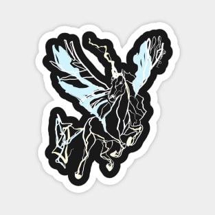 Single Line - Pegasus (White) Magnet