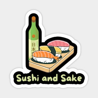 Sushi and Sake Men and Women Japan Magnet