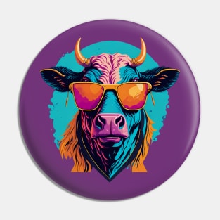 Cool Cow with sunglasses Pin