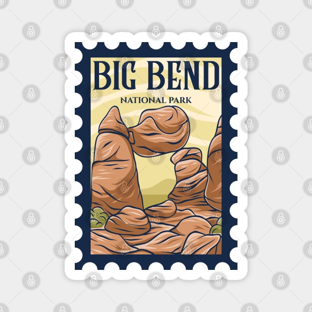 Big Bend National Park Stamp Magnet by CardboardCotton