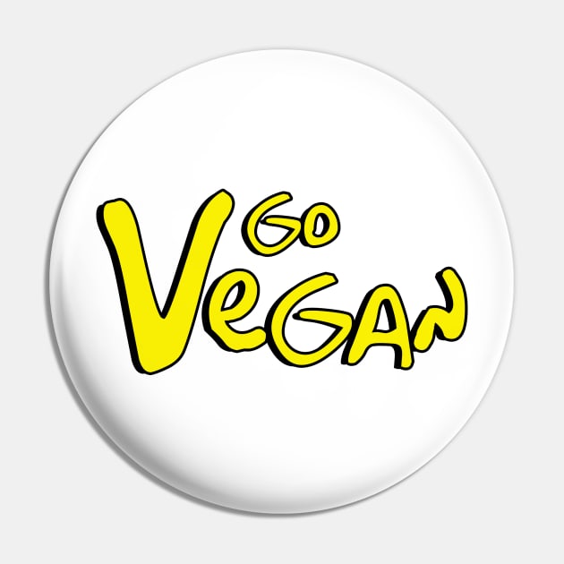 Go Vegan Pin by nerdyveganshop