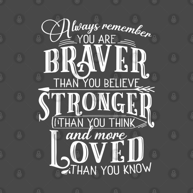 Always remember you are braver than you believe by TheBlackCatprints