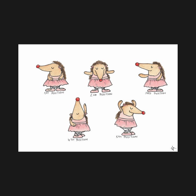 Ballet Positions Hedgehogs by nicolejanes