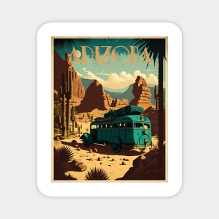 Arizona Desert Vintage Travel Art Poster Magnet