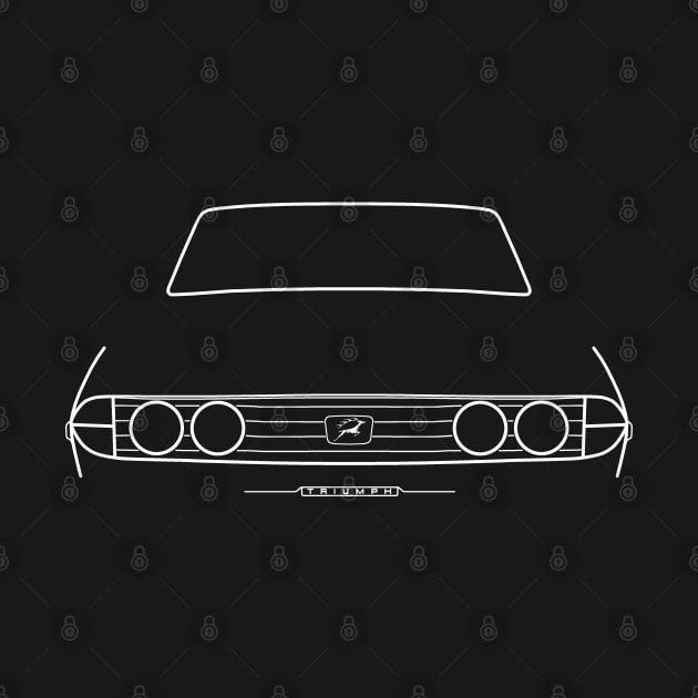 Triumph Stag classic car outline graphic (white) by soitwouldseem