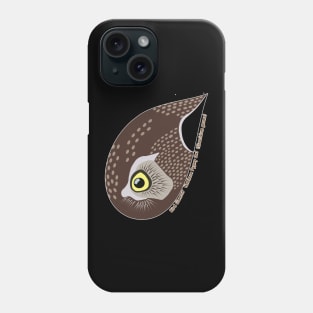 Northern Pygmy-Owl (Small Text) Phone Case