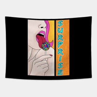 Girl with lolipop disco pop art Tapestry