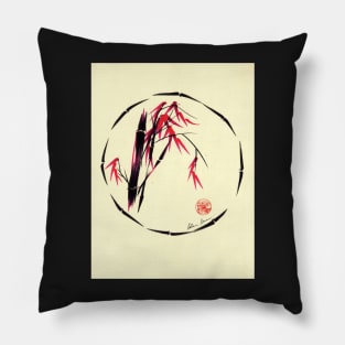 Forgive - Enso bamboo brush painting Pillow