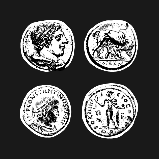 Metal detectorist Roman coin by Diggertees4u
