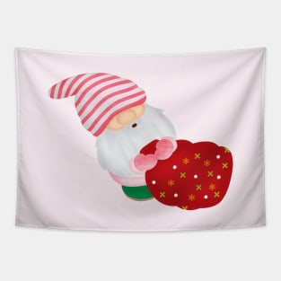 Cute gnome drags Christmas gifts Tapestry