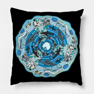 Antarctica Themed Mandala Pillow