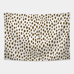 Brown Dalmatian Spots Pattern (brown/white) Tapestry