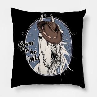 Horse Barn to Be Wild Pillow