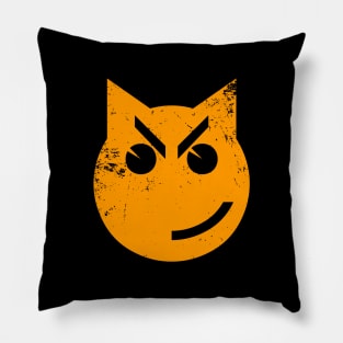 Smirking Grunge Cat Emoji Pillow