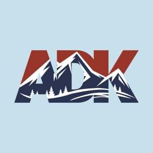 ADK Mountain Scape - Brick & Navy T-Shirt