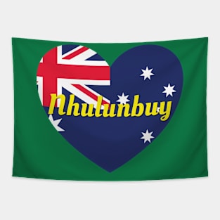 Nhulunbuy NT Australia Australian Flag Heart Tapestry